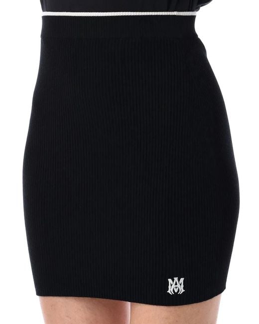 Amiri Black Ma Mini Skirt Knit Rib