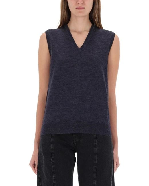 Maison Margiela Blue Vneck Vest