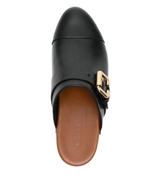 Chloé Black Jeannette Leather Clogs