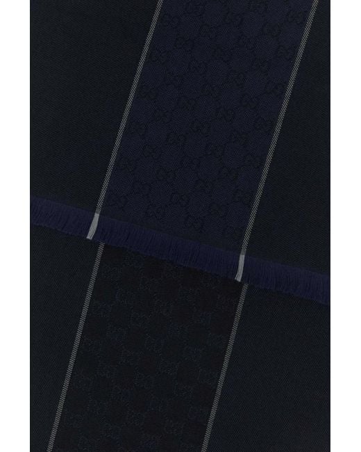 Gucci Blue Midnight Wool Scarf for men