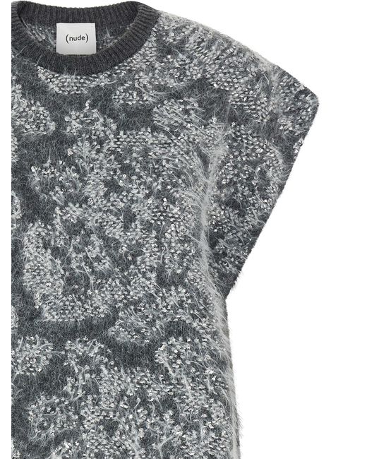 Nude Gray Jacquard Sweater