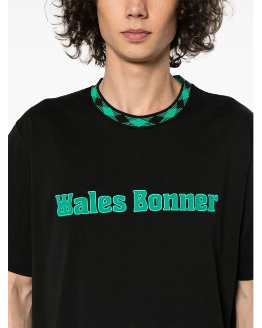Wales Bonner Black Cotton T Shirt for men