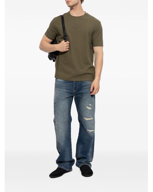 Emporio Armani Green Logo Cotton T-Shirt for men