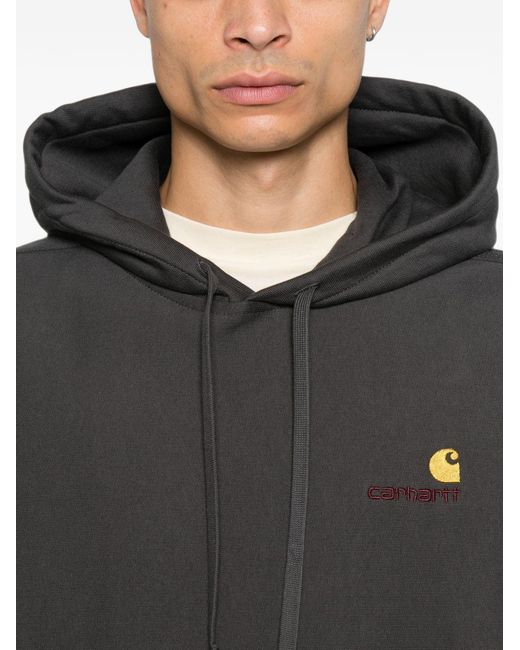 Carhartt Black Logo Cotton Hoodie for men