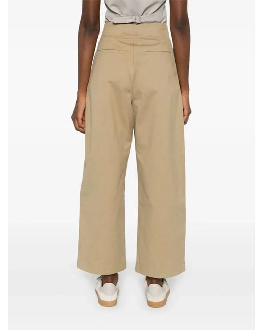 Studio Nicholson Natural Cotton Wide-Leg Trousers