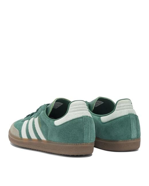 Adidas Originals Green Leather Fabric Sneakers for men