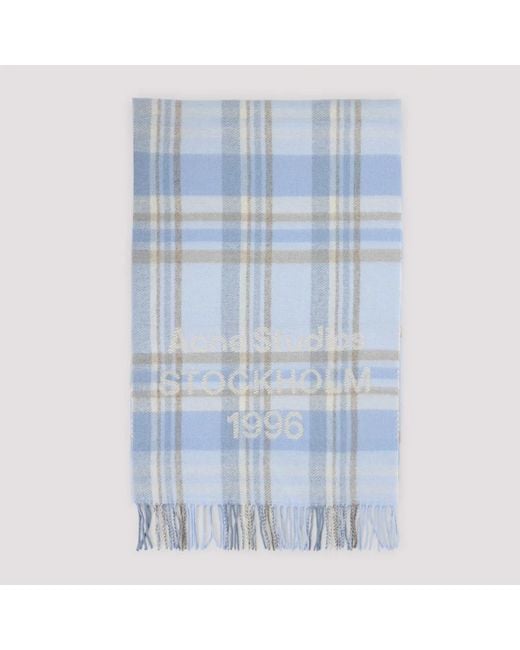 Acne Blue Aqua Wool Scarf