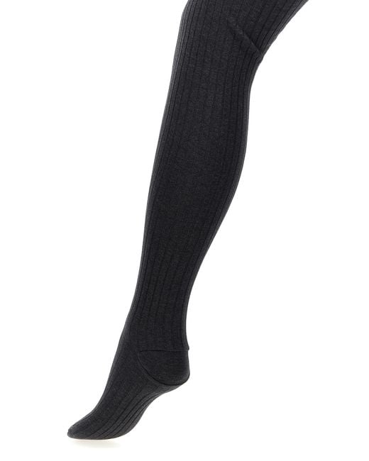 Prada Black Ribbed Tights