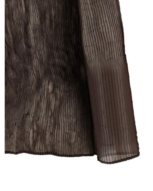 Issey Miyake Brown 'Chiffon Twist 1' Top
