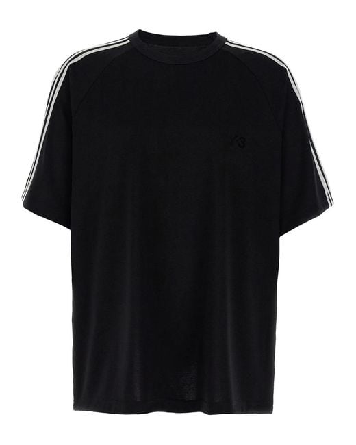Y-3 Black 3 Strisce' T-Shirt