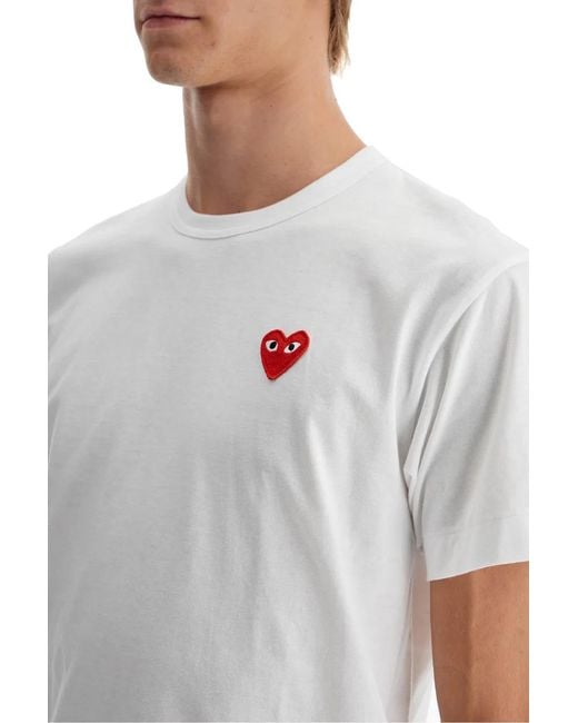 COMME DES GARÇONS PLAY White Tshirt Emblem Knit for men