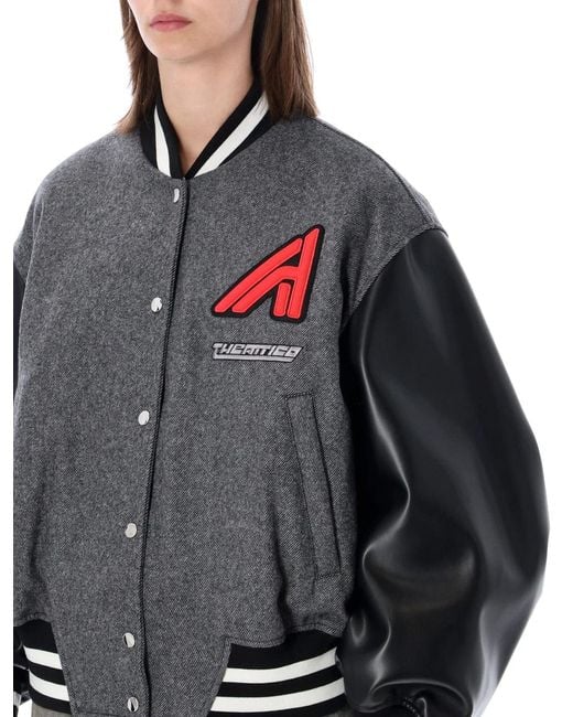 The Attico Gray Varsity Bomber Jacket