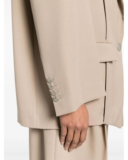 The Attico Natural Single-Breasted Virgin Wool Jacket