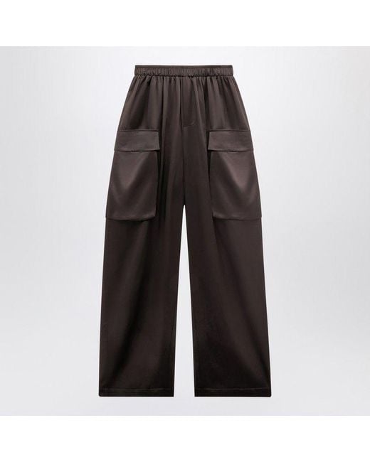 Frankie Shop Gray Dark Delny Satin Cargo Trousers