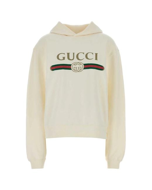 Gucci White Cream Cotton Blend Sweatshirt
