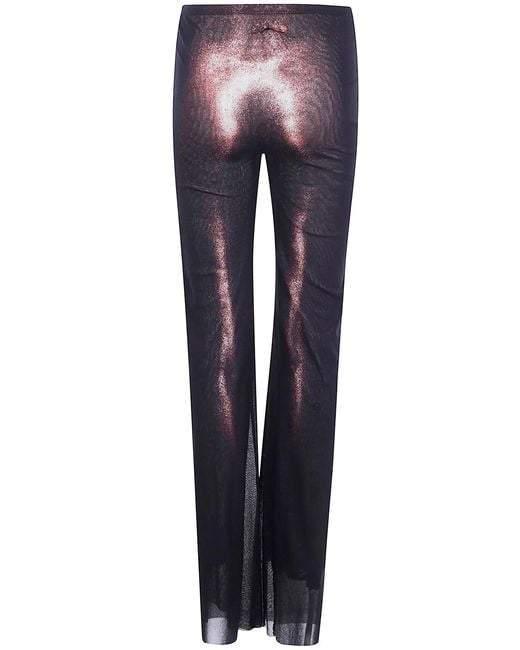 Jean Paul Gaultier Blue Mesh Straight Trouser Printed "Body Dust"