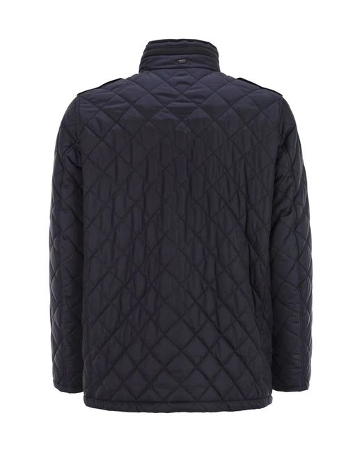 Herno Blue Field Jacket With Diamond Quilting for men