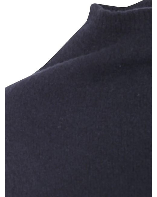 Rick Owens Blue Long Sleeves Crater Neck Tee