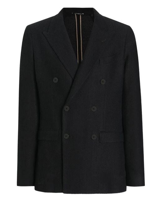 Dolce & Gabbana Black Double-Breasted Taormina Jersey Jacket for men