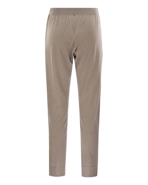 Brunello Cucinelli Gray Sparkling Lightweight Cashmere And Silk Trousers