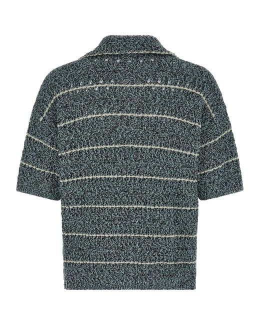 Roberto Collina Gray 'Mouliné' Polo Shirt for men