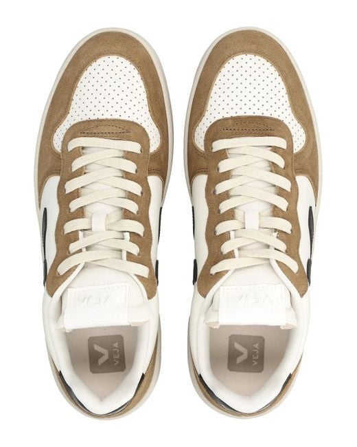Veja Metallic V-10 Leather Pure Tent Sneakers