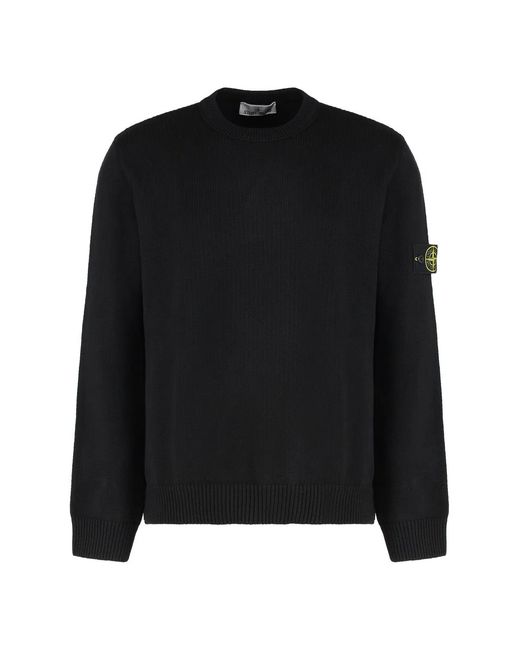 Stone Island Black Crew Neck Sweater for men