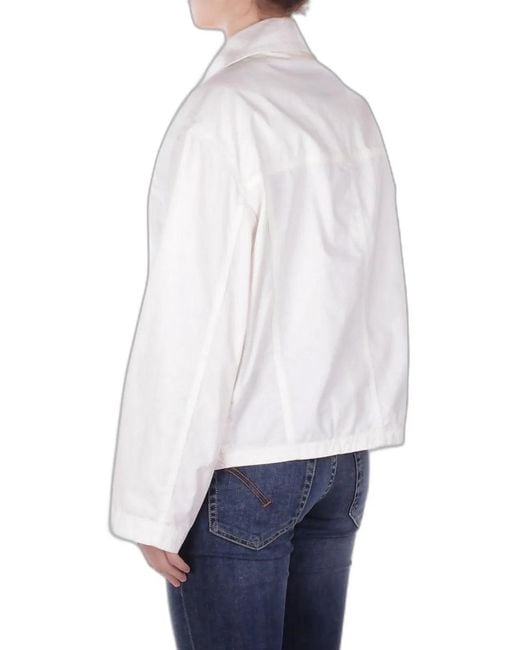 Fay White Wool Button Fastening Jacket