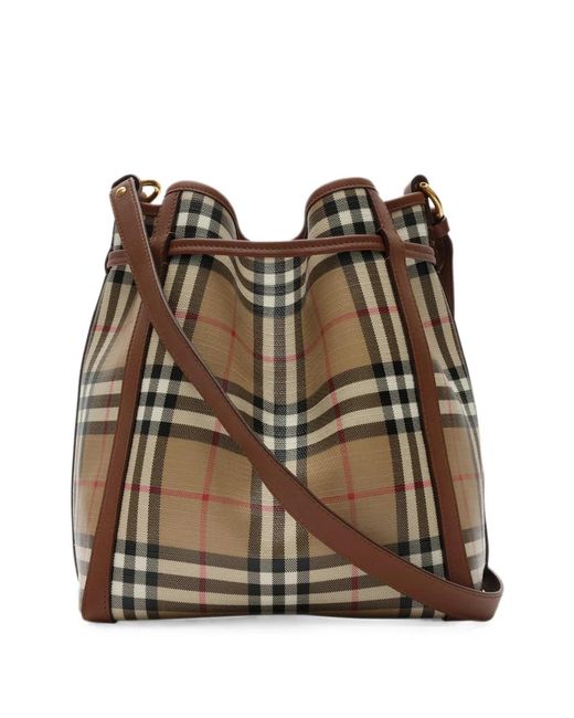 Burberry Brown Mini Check Bucket Bag