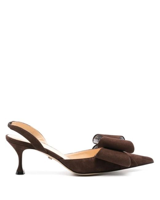 Mach & Mach Brown Mach & Mach Le Cadeau Kitten Heel Slingback