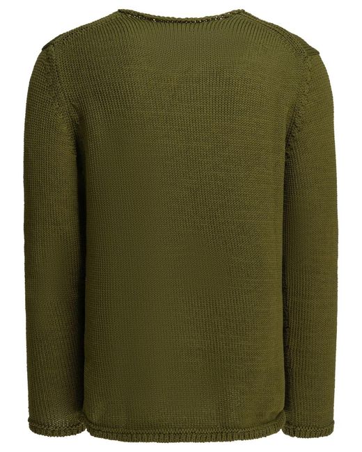 Comme des Garçons Green Shirt Crew-Neck Sweater With Logo for men
