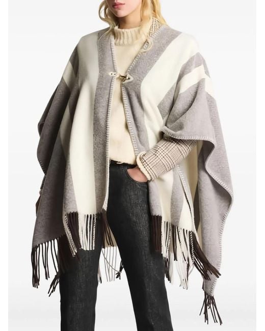 Fay Gray Wool Poncho With Hook