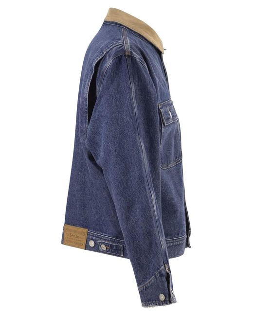 Polo Ralph Lauren Blue Denim Jacket With Contrast Collar for men