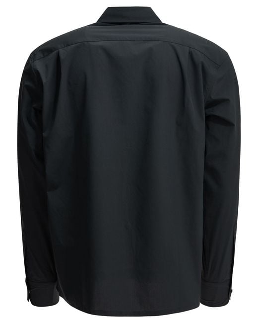 Herno Black Modal Polyester Elastane Shirt for men