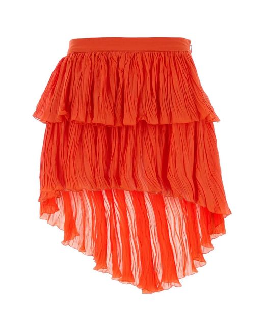 Blumarine Red Gonna Mini Plisset