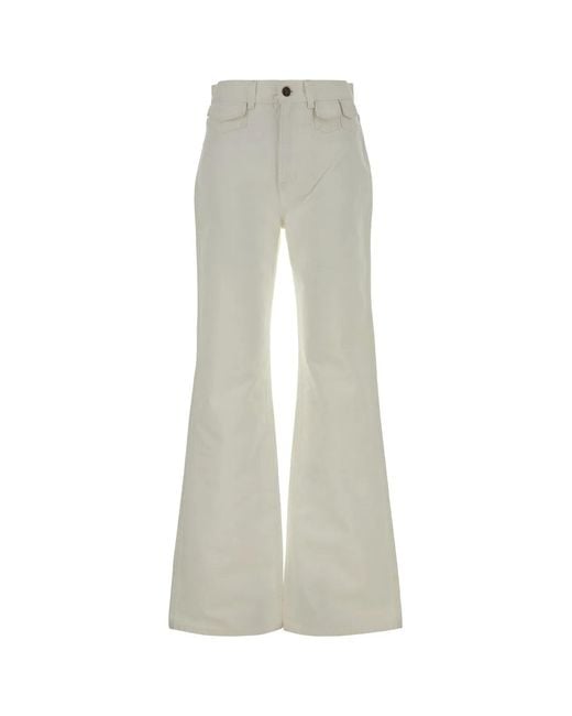 Chloé White Chloe Jeans Flare A Vita Alta