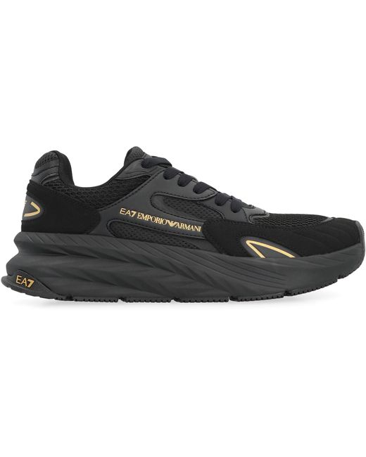 EA7 Black Mesh Sneakers for men
