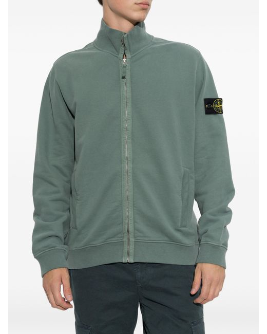Stone Island Green Zip Up Cardigan for men