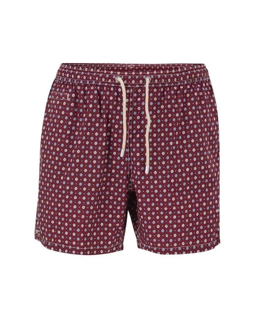 Mc2 Saint Barth Red Micro-Print Swimsuit for men