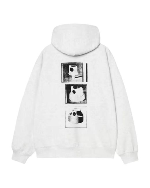 Carhartt White Logo Cotton Hoodie for men