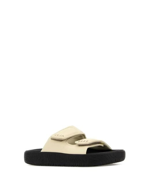 Veja White Ivory Leather Sandals