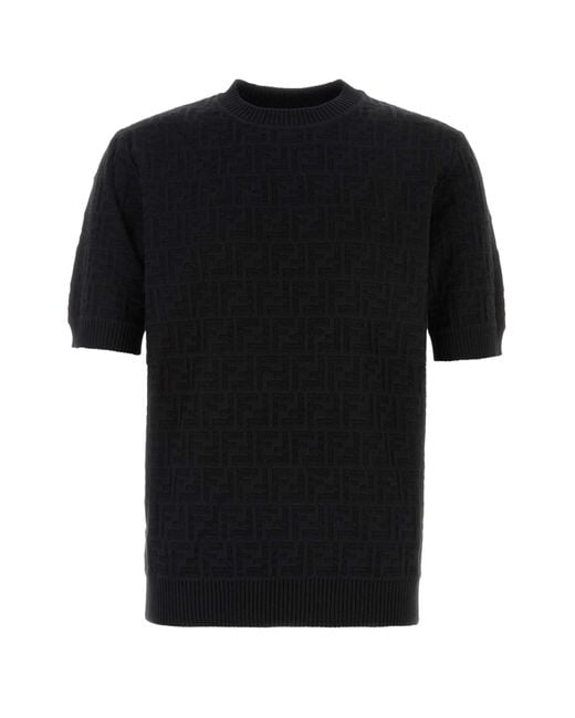 Fendi Black Cotton Sweater for men