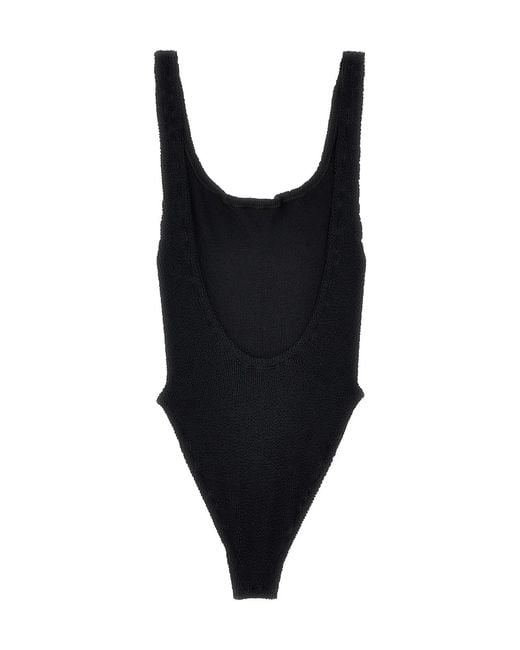 Hunza G Black 'Square Neck' One-Piece Swimsuit
