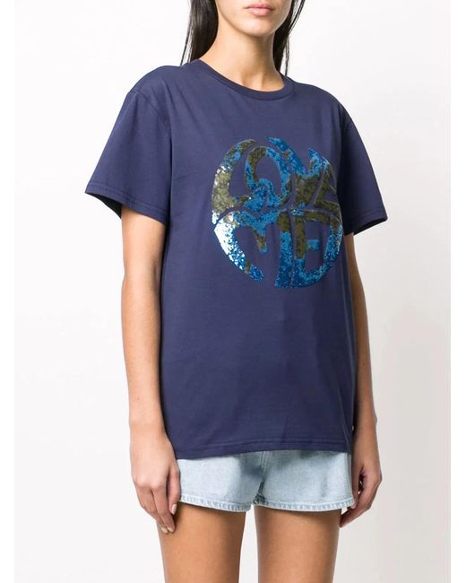 Alberta Ferretti Blue Cotton T-Shirt