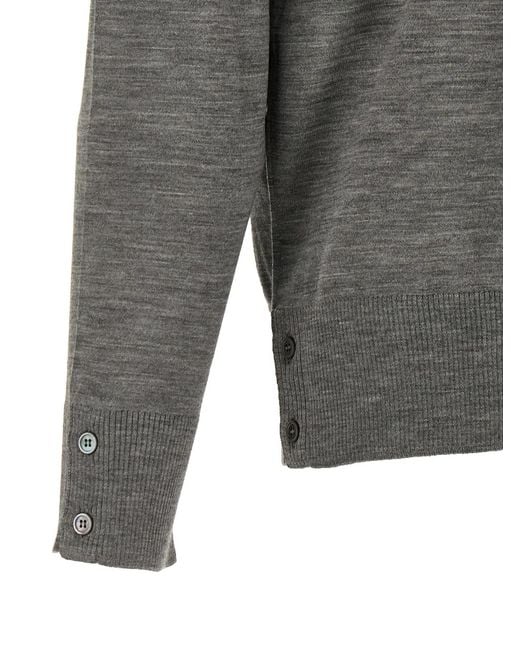 Thom Browne Gray '4 Bar' Sweater for men