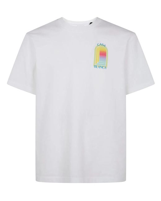 Casablanca White 'Arche Print" Classic T-Shirt for men