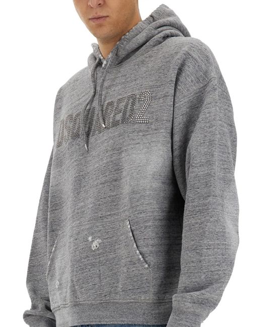 DSquared² Gray Sweatshirt With Logo for men