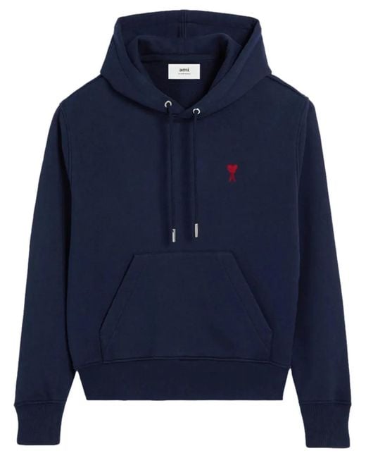 AMI Blue De Coeur Hoodie for men
