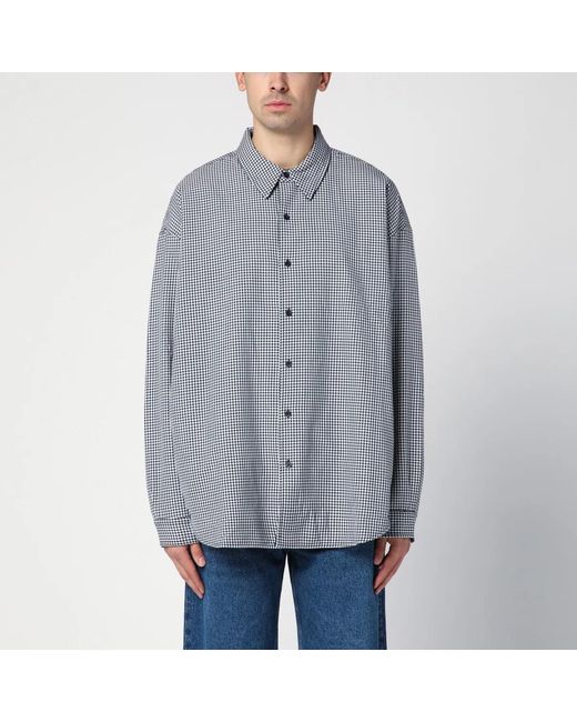 New Amsterdam Surf Association Gray Wool Blend Checked Shirt for men