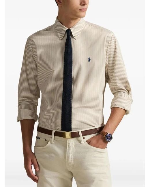 Polo Ralph Lauren White Long Sleeves Sport Stripes Shirt for men